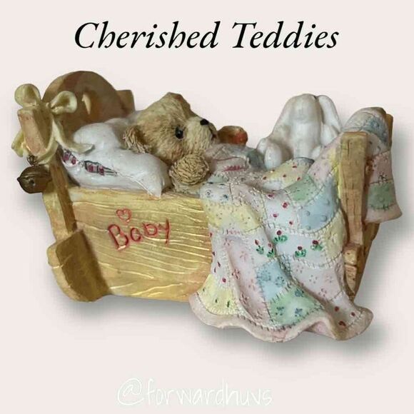 Enesco Cherished Teddies Figurine - "Cradled With Love" (1992) - Picture 1 of 8